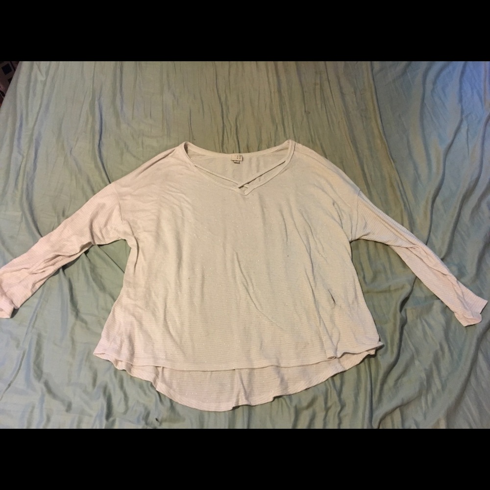 White and sparkle strip shirt